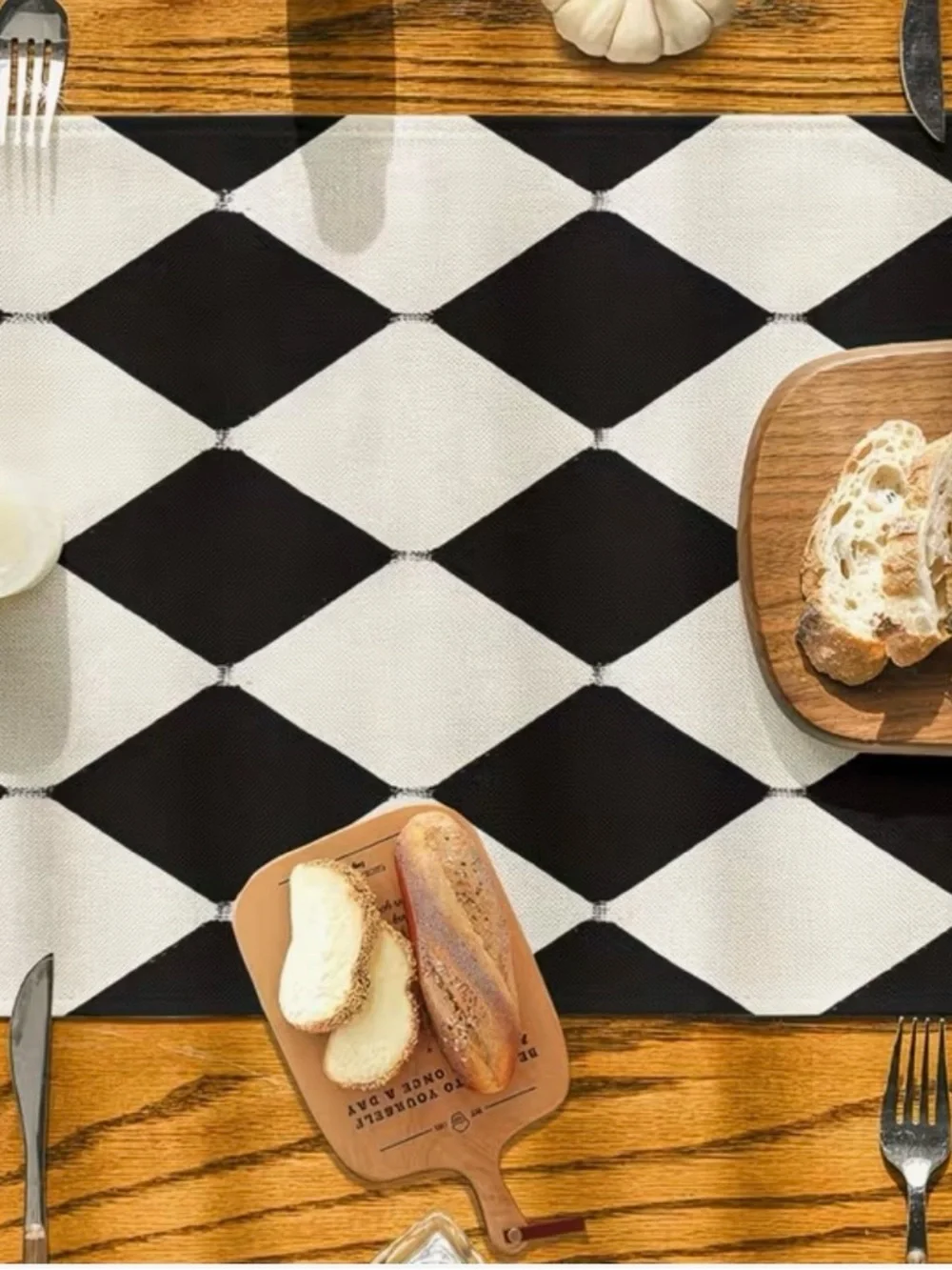 New Black & White Diamond Table Runner-Modern Farmhouse 15.75”x55.12”
